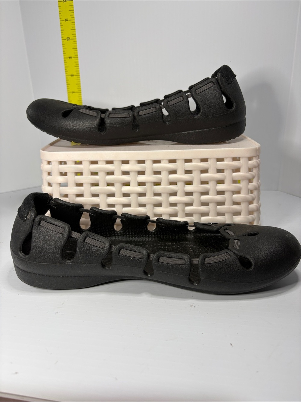 Crocs size 7 Women’s Black Ventilated Slip-On Flats. Box 27